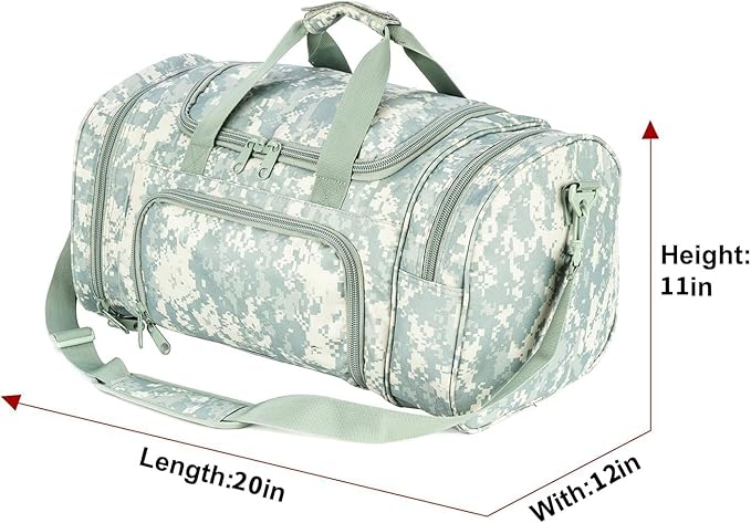 Tactical Travel Duffle Bag with Shoes Compartment Weekender Bags Carry On Overnight Bag For Men and Women Gym Sports Tote Pocket