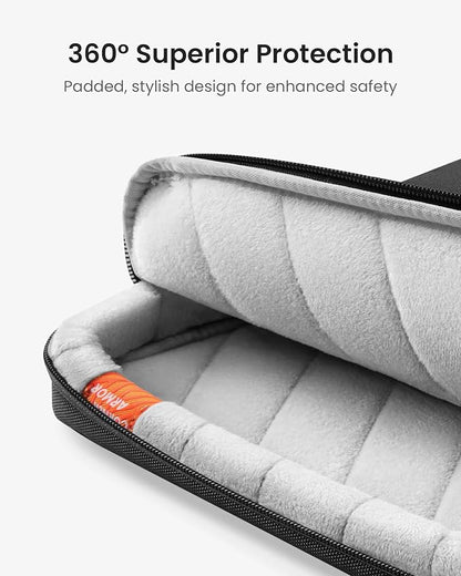 tomtoc 360 Protective Laptop Shoulder Bag for 13 Inch 2025 MacBook Air M4/A3240, M3/A3113, M2/A2681, M1/A2337, MacBook Pro M2/M1, 13-in Surface Pro 11th AI/10/9, Water-Resistant Accessory Case