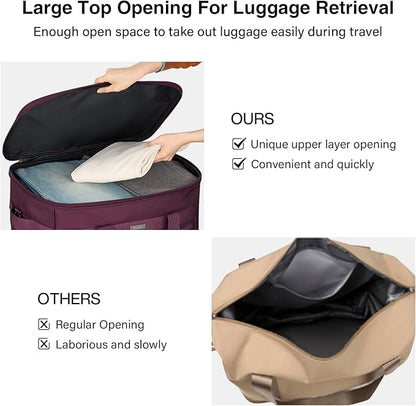 MILADA Expandable Luggage Bags for Travel Foldable Suitcase with Wheels Collapsible Rolling Travel Duffle Bag Lightweight Large Suitcases without Telescoping Handle, Purple
