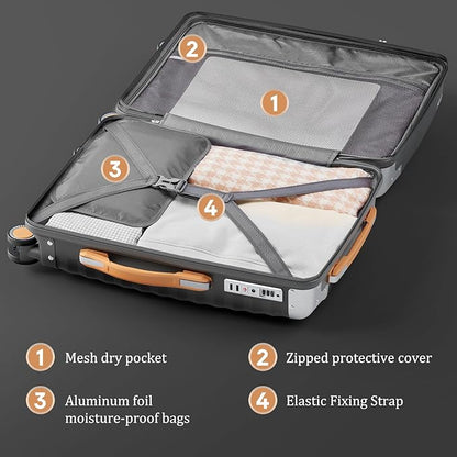 Joyway Carry On Luggage, 20 IN Suitcase Hardside Checked with TSA Lock (Gray, 20'')