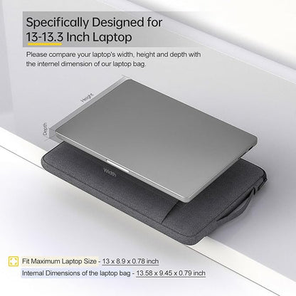 13.3 Inch Laptop Sleeve for HP ProBook 13.3/EliteBook 830, Dell Latitude 5300, ASUS Acer Lenovo 13 inch Notebook Computer Case Bag, Space Grey
