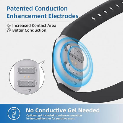 EmeTerm Fashion FDA-Cleared Relieve Nausea Electrode Stimulator Morning Sickness Motion Travel Sickness Vomit Relief Rechargeable No Gel Drug Free Wrist Bands Without Side Effects