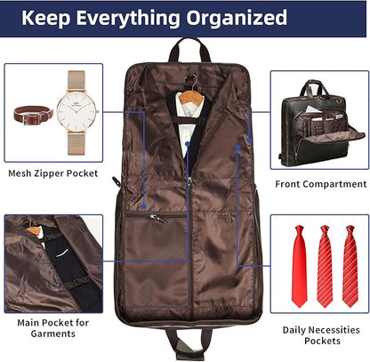 Carry On Garment Bags Large Suit Travel Bag for Men Foldable 2 in 1 Hanging Suitcase Luggage Bags for Travel Business Trips