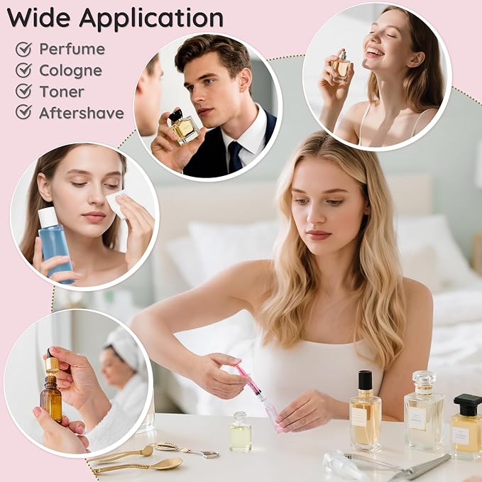 Segbeauty 8pcs 5ml DIY Perfume Making Kit, Plastic Pink Green Tiny Perfume Funnel Dispenser Transfer Pump Tool Set 0.17oz, Decants for Perfumes Refill Kit Supplies for Travel Cologne Spray Bottle