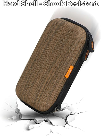 Vertical-Stripe Hard Drive Case for Western Digital WD Elements My Passport/Samsung T9 Portable/Seagate Portable 1TB 2TB 4TB - Shockproof External Hard Drive Travel Carrying Case
