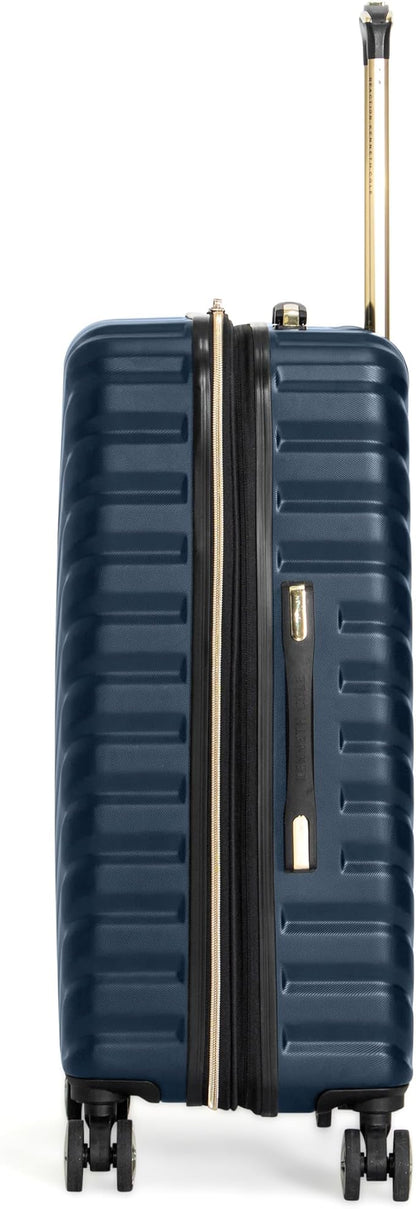 Kenneth Cole REACTION Madison Square Lightweight Hardside Chevron Expandable Spinner Luggage, Navy, 24-Inch Checked