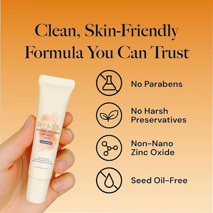 Sky & Sol Lip Jelly SPF 25 – 3 Pack Natural Hydrating Lip Balm with Broad-Spectrum Sun Protection and Primer, Water-Resistant for Smooth, Plump & Rosy Lips.