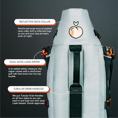 The Maxine One Medium Dog Carrier by Little Chonk | Dog Backpack Carrier for Medium Sized Breeds | Adjustable Front Facing Pet Carrier for Travel | Dog Hiking Backpack - Bark After Dark Black