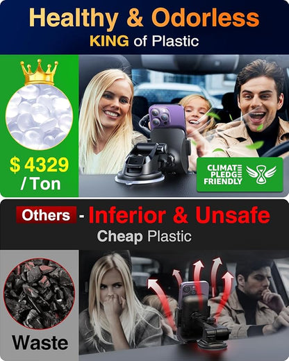 VANMASS【85+LBS Strongest Suction & Military-Grade Ultimate Car Phone Mount【Patent & Safety Certs】 Cell Phone Holder Truck for Dashboard Windshield Vent for iPhone 17 Pro Max 16 15 Samsung