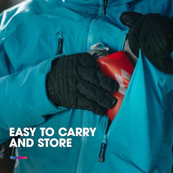 HydraPak Stow - Collapsible Backpacking Water Bottle (350ml, 500ml, 1L) - BPA Free, Ultra Light, Spill-Proof Twist Cap