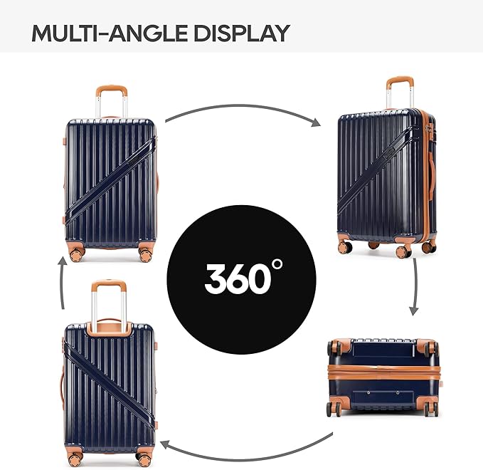 PRIMICIA GinzaTravel Luggage Sets 3-Piece Expandable Suitcases with Wheels PC+ABS Durable Hardside Luggage sets TSA lock