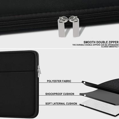 Laptop Case 13.3 inch, Shockproof Protective Carrying Briefcase Computer Bag with Zippered Pocket, Slim Traveling Laptop Sleeve Compatible for MacBook Air Pro 13.3 inch 14 inch, Dell, HP, Black