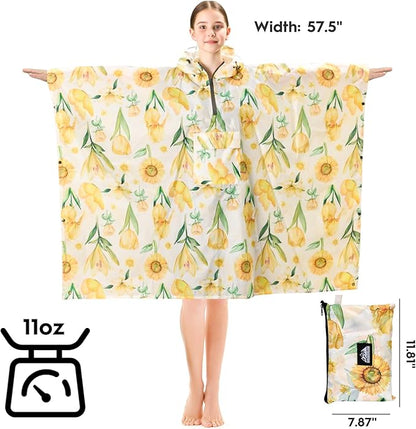 Bruvoalon 3-in-1 Rain Poncho with 1/4 Zip & Chest Pocket, Waterproof, Sunshade, Ground Mat for Adults & Youth Emergency