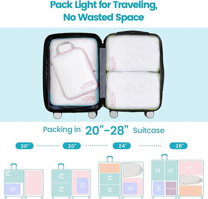 Cambond Compression Packing Cubes for Travel Women - Expandable Travel Bags Luggage Organizers Travel Essentials Compression Cubes for Travel Carry on Suitcases Organizer