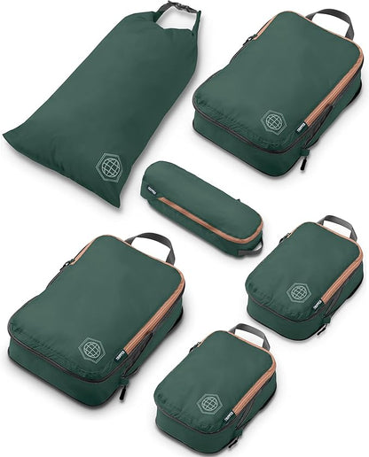Compression Packing Cubes Set for Travel - Lightweight, Durable Clothes Organizer for Carry-On Luggage and Suitcases by TRIPPED Travel Gear