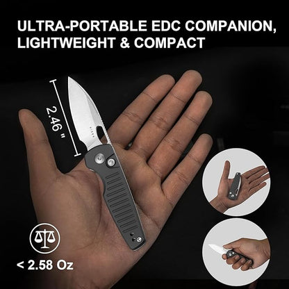 Kizer Parakeet EDC Pocket Knife, 2.46" Nitro-V Blade Folding Knife with Aluminum Handle, Thumb Hole Opener Small EDC Knives for Men Women Camping Hunting V2706A4