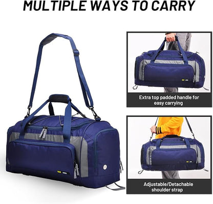 MIER Large Gym Bag for Men Sports Duffle Bag with Shoe Compartment 60L Lightweight Duffel Bags for Workout Fitness Travel