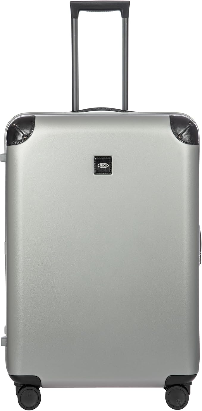 Bric's Amalfi Lightweight Hard Shell Suitcase – Expandable Checked Luggage with Water-Repellent Zip, Smooth 360° Wheels & TSA Lock - 30 Inch, Silver