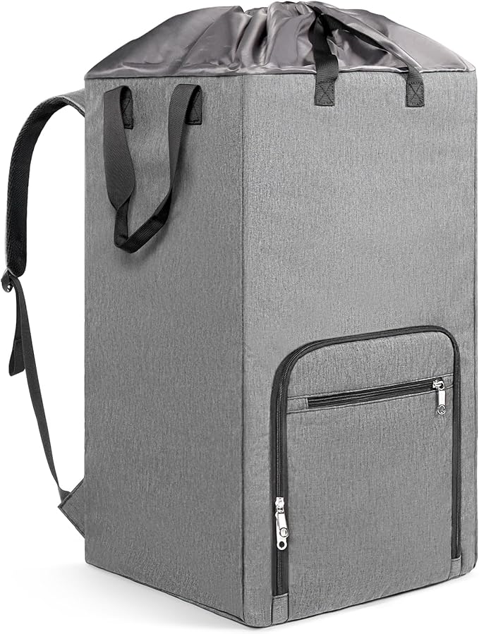 Bukere Laundry Backpack for College Students Dorm Essentials, Extra Large 90L Hanging Bag with Adjustable Shoulder Straps, Portable Laundry Tote for Apartment, Laundromat, Travel