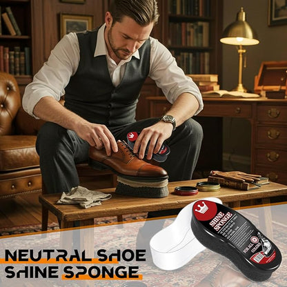 Loopeer 12 Pcs Shoe Shine Sponge Bulk, Instant Leather Shoes Shiner Care for Boots, Leather Accessories Quick Cleaning