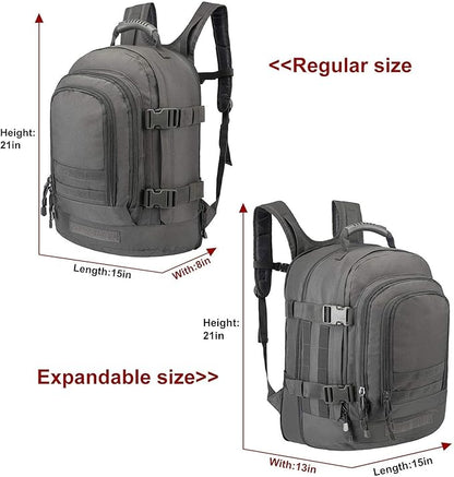 Greencity Laptop Backpacks Tactical 3 Day Expandable Bug Out Bag Classic Case Travel Hiking，Gray