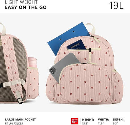 Corduroy Kids Backpack for Girls, Girls Backpack 5-9, Kindergarten Elementary School Bookbag for Girl 15.3" H Fit Folder