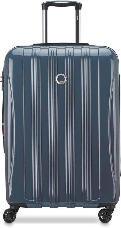 DELSEY PARIS Helium Aero Hardside Expandable Luggage with Spinner Wheels, Orion Blue, Checked-Medium 24 Inch