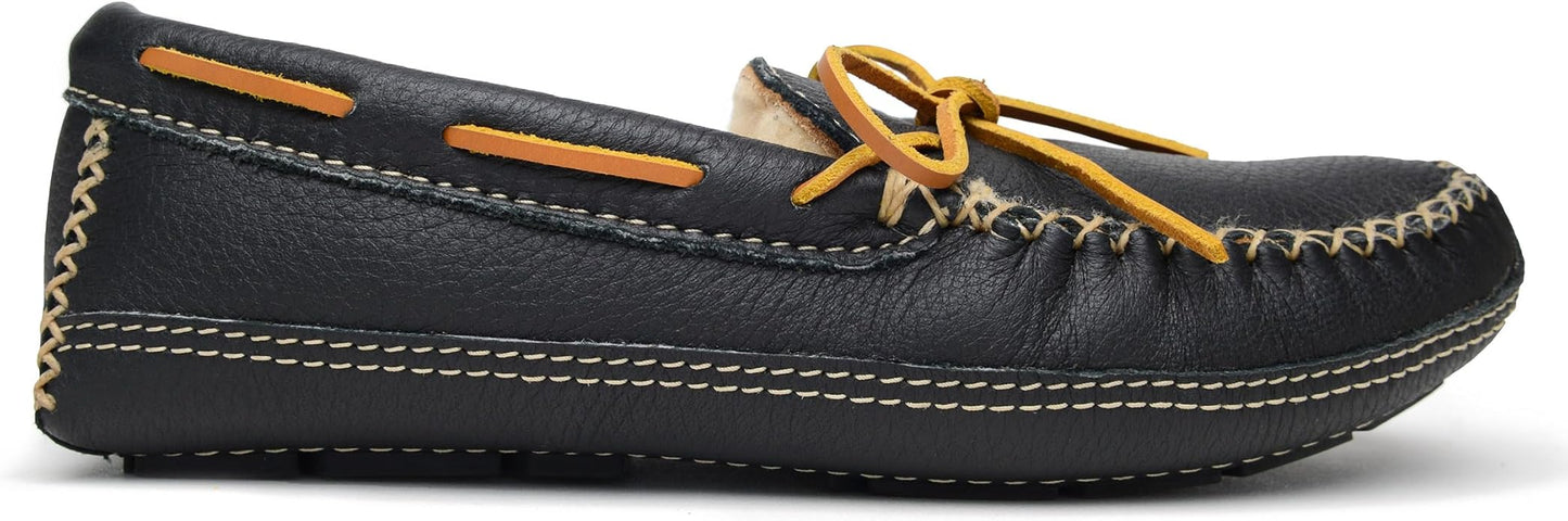 Minnetonka Men's Sheepskin-Lined Moose Slippers