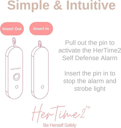 Personal Safety Alarm – Travel Safe Waterproof – Gift for Women College Girls – Self Defense Keychain – Extra Loud Siren – Strobe Light – Cute Key Chains Protection (Rose Gold)