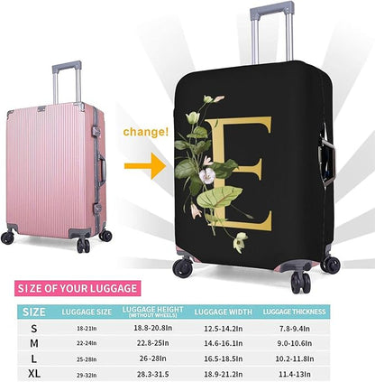 Decorative E Suitcase Protectors Elastic Washable Luggage Covers With Concealed Zippers For 18-32 Inch Luggage (Size Xl: Fits 29-32 Inch)
