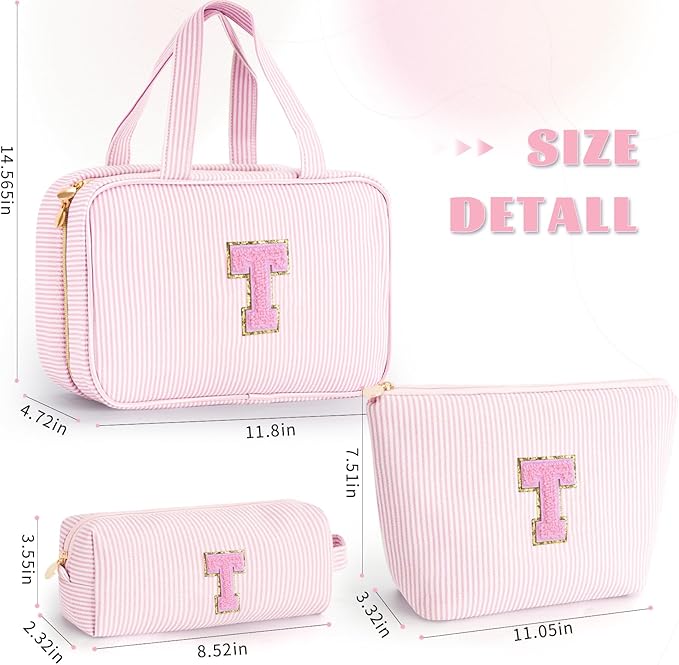 Teacher Gift for Women - Teacher Appreciation Gifts, Retirement Travel Gift for Teachers Toiletry Bag Makeup Organizer Bag | Retirement Gifts for Women - Pink T