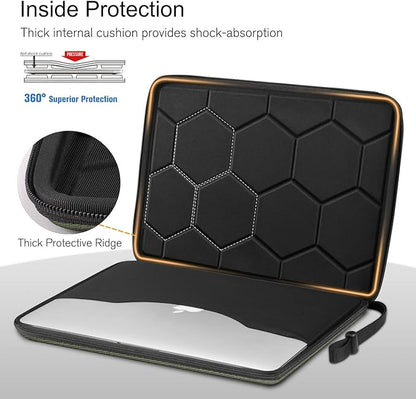 FINPAC Hard Laptop Sleeve Case for 13 inch MacBook Air M4 2025 A3240 M3 2024 A3113, 14 inch MacBook Pro M5/M4/M3/M2 A3434 A3401, 13" Air/Pro, Waterproof Case for Dell, Surface Laptop, HP, Acer, Olive