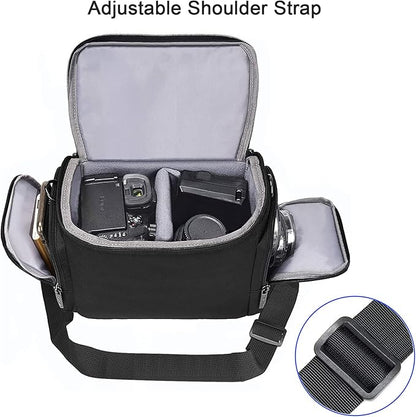 CADeN Camera Shoulder Crossbody Bag Case Compatible for Nikon, Canon, Sony SLR/DSLR Mirrorless Cameras and Lenses Waterproof(1.0 M, Black)