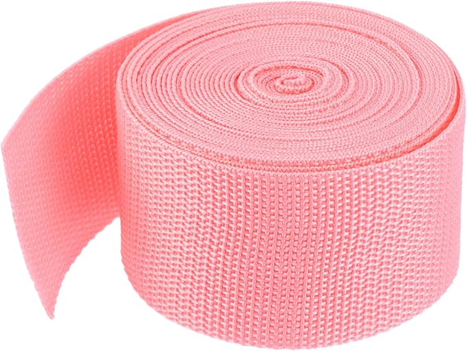 MECCANIXITY Lightweight Polypropylene Webbing Strap 2" 5 Yard Backpack Strapping Band Pink for Outdoor Luggage Cargo Straps