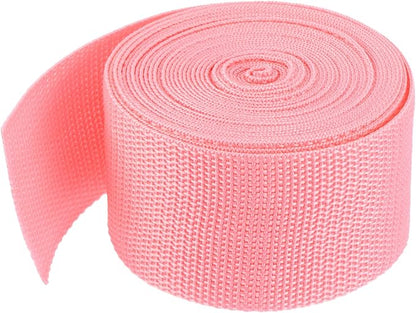 MECCANIXITY Lightweight Polypropylene Webbing Strap 2" 5 Yard Backpack Strapping Band Pink for Outdoor Luggage Cargo Straps