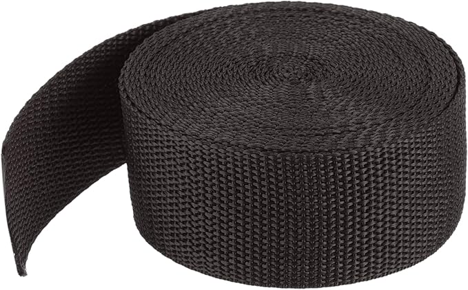 MECCANIXITY Lightweight Polypropylene Webbing Strap 1 1/2" 5 Yard Backpack Strapping Band Coffee for Outdoor Luggage Cargo Straps
