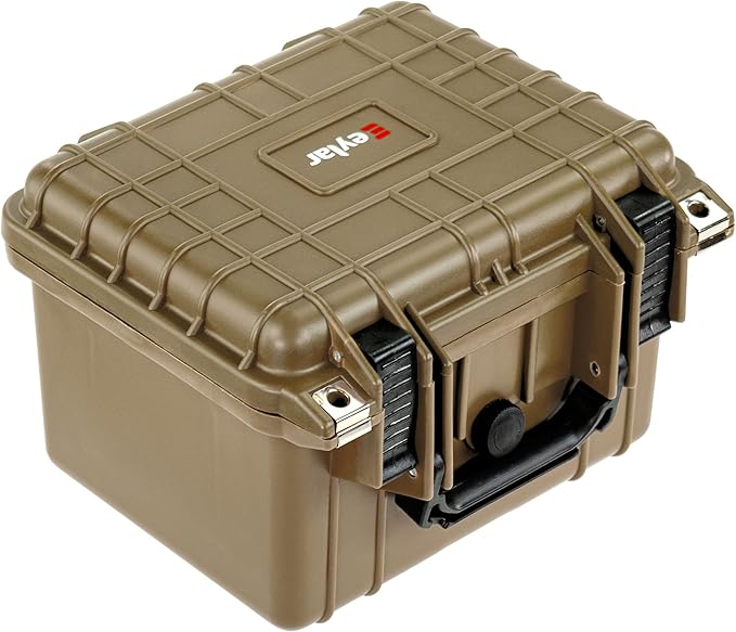 Eylar Small 10.62" Deep Gear, Equipment, Hard Camera Case Waterproof with Foam TSA Standards (Tan)