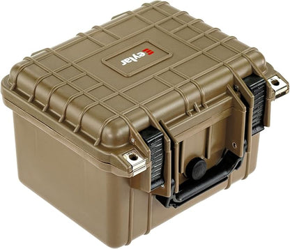 Eylar Small 10.62" Deep Gear, Equipment, Hard Camera Case Waterproof with Foam TSA Standards (Tan)