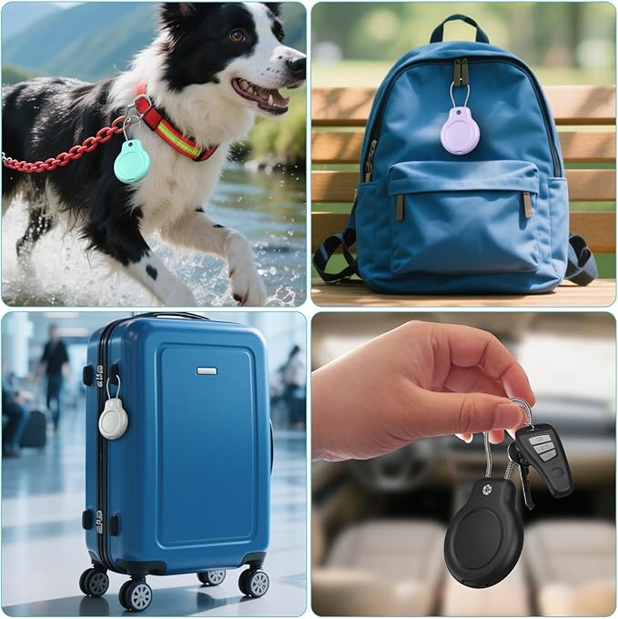 for AirTag Holder Waterproof Case with Keychain, Hidden Air Tags-8 Pack for Apple Air Tag Holder with Wire Cable Lock Key Ring Chain Air Tagholder Accessories for GPS Item Tracker Kids,Keys,Luggage