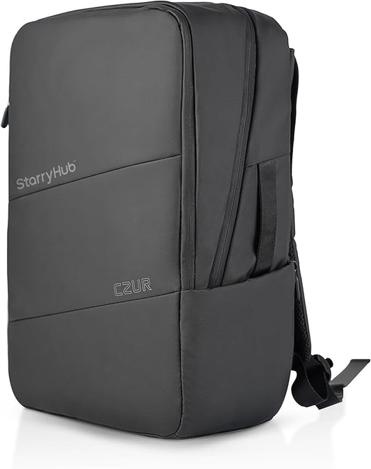 CZUR Business Travel Backpack for Men, Black Water Resistant Laptop Backpack, High Capacity Work Backpack Fits 17.3 Inch Laptop