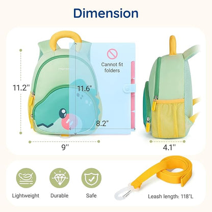mommore Toddler Backpack for Girls 2-4 Cute 3D Kids Backpack Butterfly Small Pre-K Backpacks Water-Resistant for Preschool Kindergarten with Toddler Leash, Chest Buckle