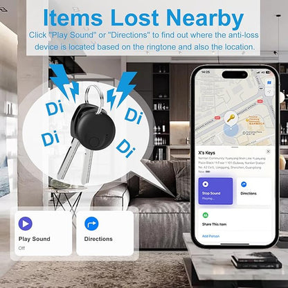 Smart Tracker Tags-4pack,Items Finder Works with Apple Find My App(iOS Only),Replaceable Battery,Trakcer Tag Locator for Keys,Suitcases,Backpack,Bicycle,etc.(Not for Android)