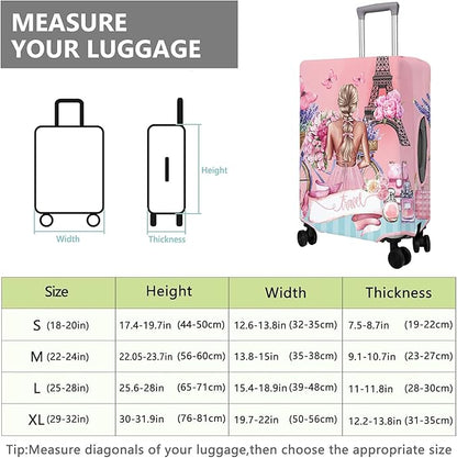 Travel Luggage Cover Suitcase Protector Fits 18-32 Inch Wheel Covers PatternedTravel Related Items Flower Luggage Protector Elastic M