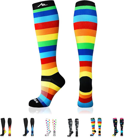 NEWZILL Medical Compression Socks for Women & Men, 20-30 mmHg Knee-High Support for Circulation, All-Day Comfort for Work Travel Running Cycling and Fitness