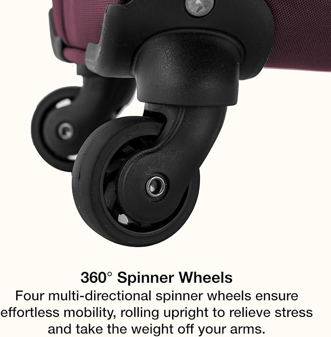 U.S. Traveler Anzio Softside Expandable Spinner Luggage, Burgundy, Carry-on 22-Inch