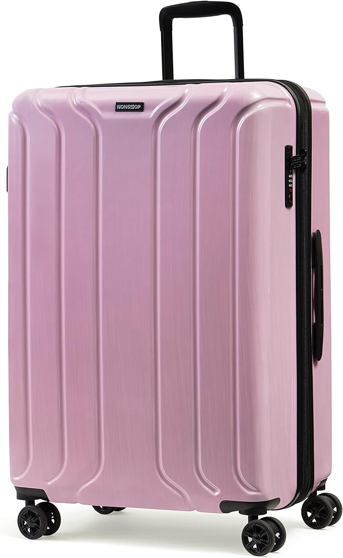 NONSTOP New York Elite Luggage Expandable Lightweight Spinner Wheels hard side shell Travel Suitcase Set, TSA Lock, Double USB Port, 3 packing cubes, Blush Pink, 3-piece Set (20/24/28)