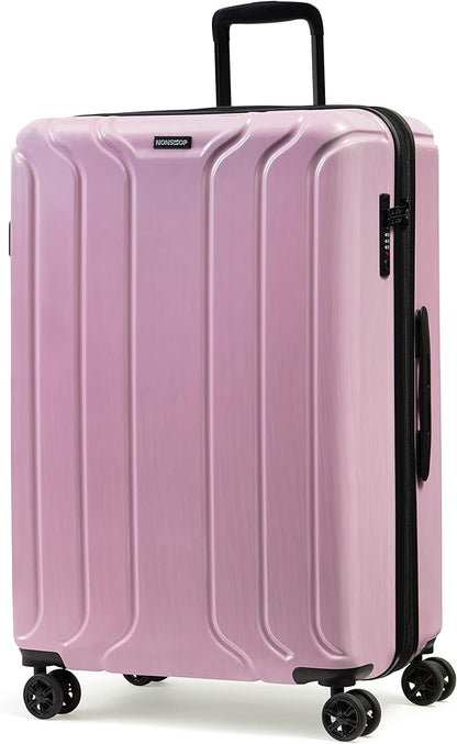 NONSTOP New York Elite Luggage Expandable Lightweight Spinner Wheels hard side shell Travel Suitcase Set, TSA Lock, Double USB Port, 3 packing cubes, Blush Pink, 3-piece Set (20/24/28)