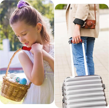 2Pack Luggage Handle Wrap for Suitcase Travel Essential Bright Red Color Soft Luggage Identifiers for Suitcases Neoprene Material Comfortable Suitcase Handle Wraps for Suitcase for Traveling