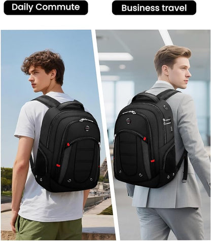 CROSSGEAR Travel Laptop Backpack, Large Computer Business Backpack Fits 17.3 Inch Laptop, Multi-pocket, Breathable Padded, Water Resistant Casual Daypacks for Men Women