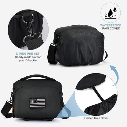 Camera Bag Protective Covers Photography Shoulder Bag Compatible for Nikon, Canon, Sony DSL/SLR/Mirrorless Equipment Travel Waterproof (Black)